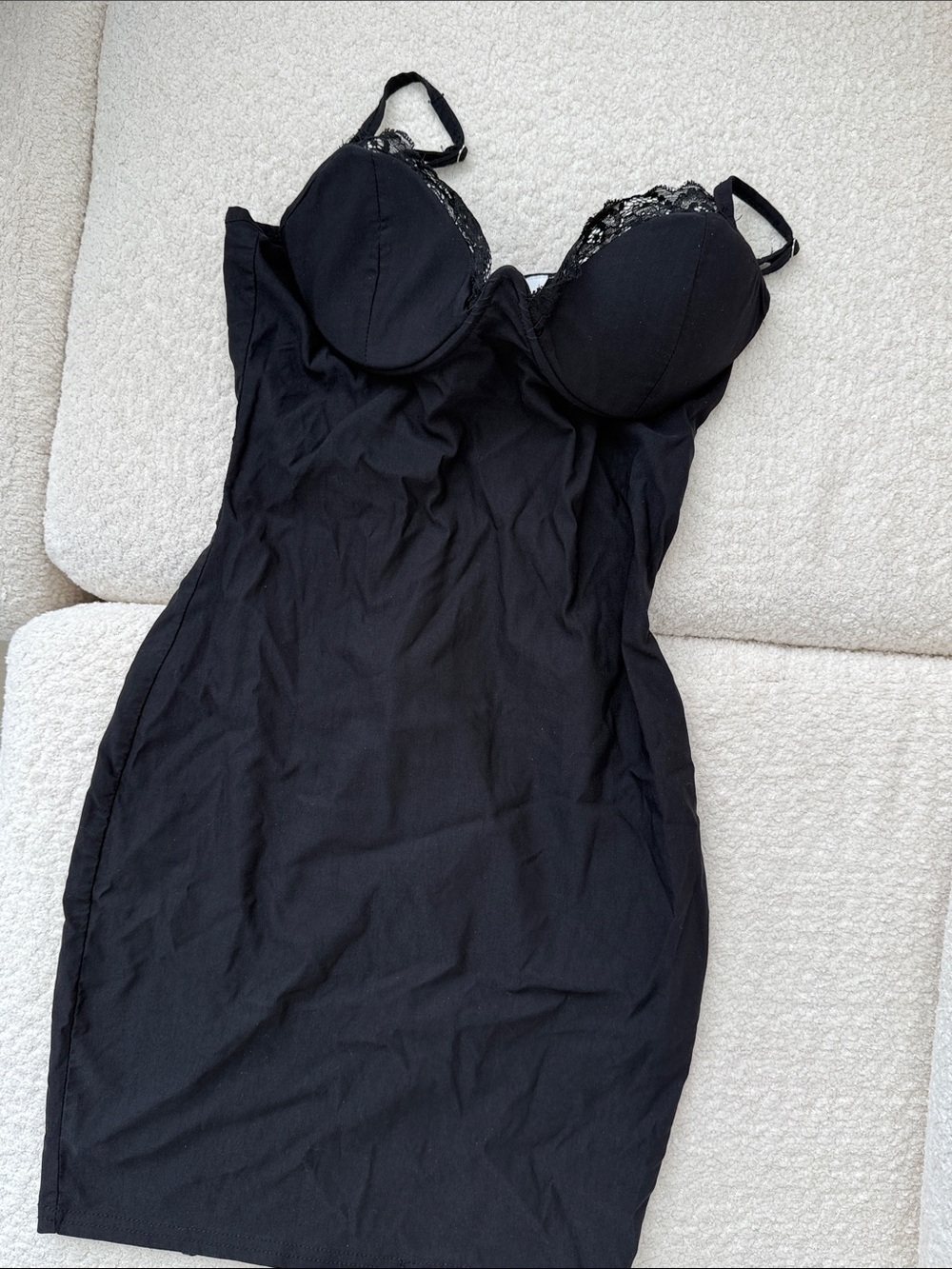 Better Be Black Lace-Trim Bodycon Mini Dress